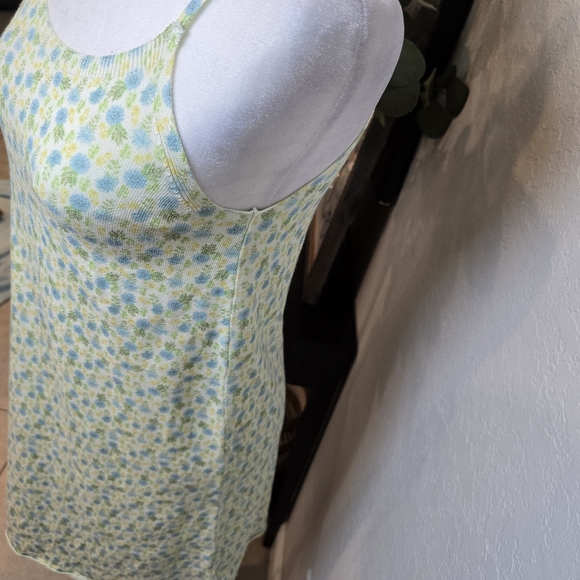 Zara Light Blue Green Floral Mini Dress With Adjustable Straps Size M - Picture 2 of 8